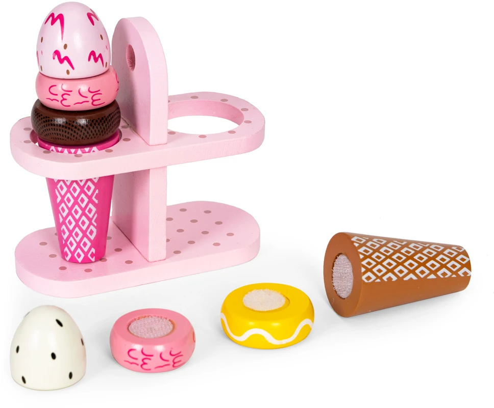 Ecotoys Medinių Velcro ledų rinkinys vaikams, 9 elementai