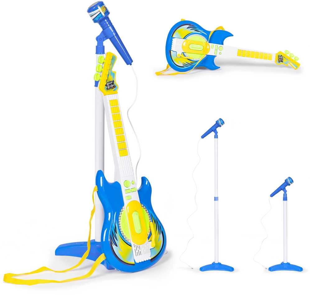Multistore Elektrinė Gitara su Mikrofonu ir Stovu Vaikams