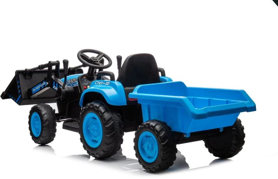 Mėlynas elektrinis traktorius BW-X002A su kaušu