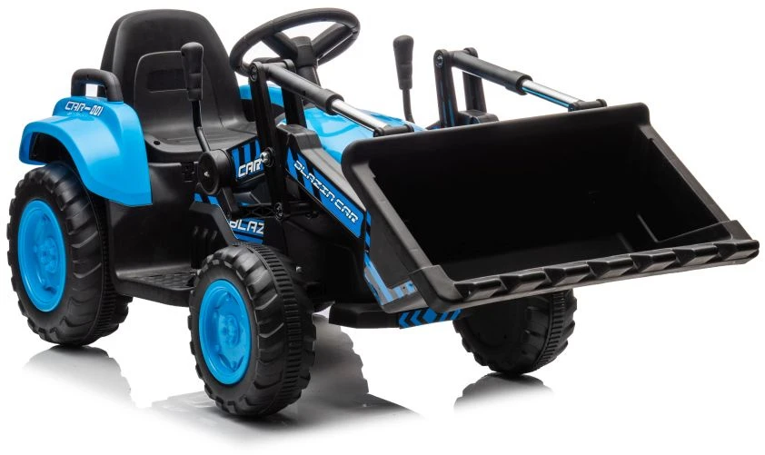 Mėlynas elektrinis traktorius BW-X002A su kaušu