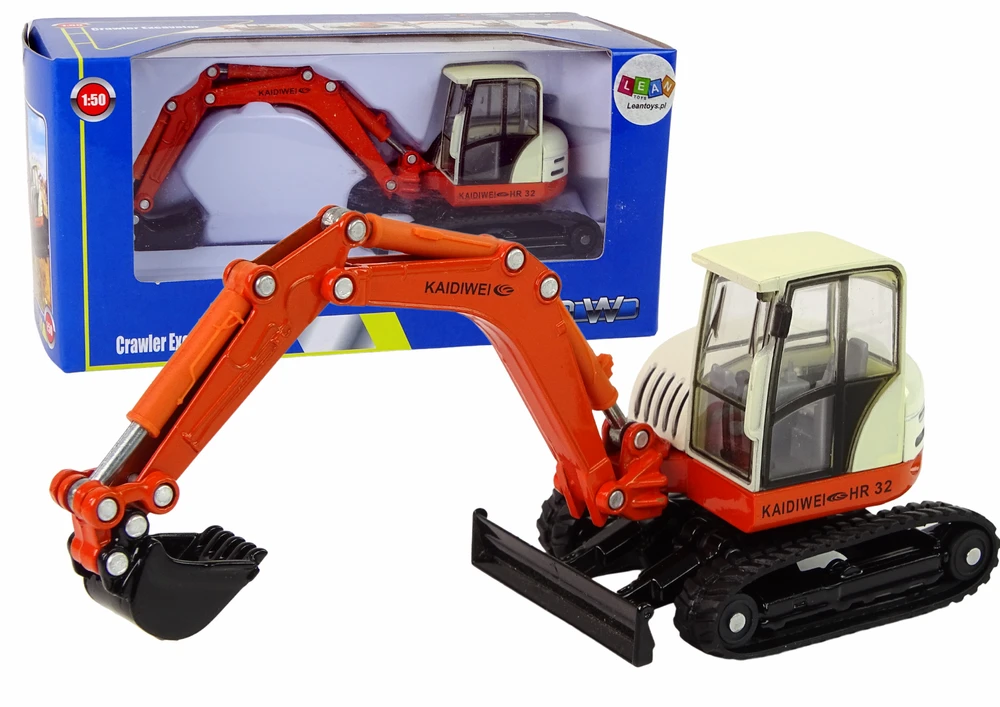 Lean Toys Metalinis ekskavatorius su kilnojamu kranu LeanToys