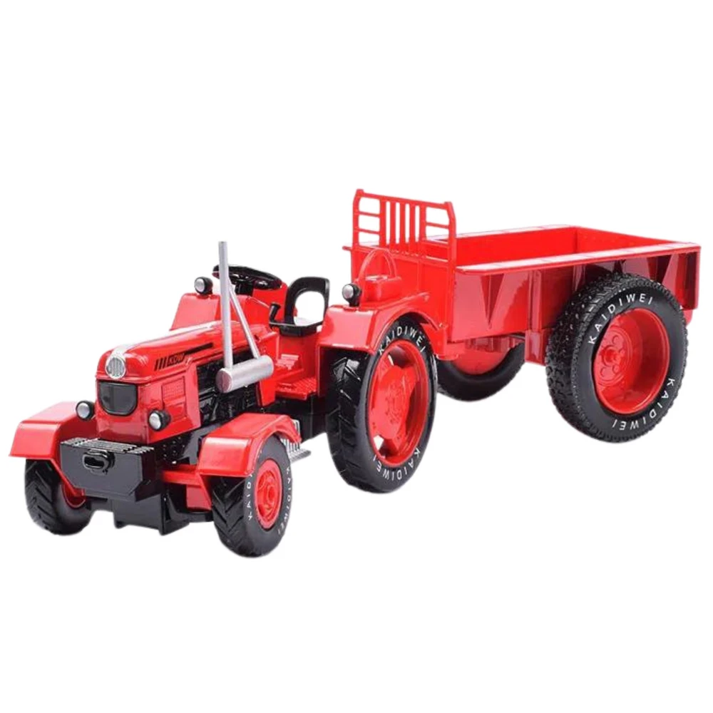 Lean Toys Metalinis raudonas traktorius 1:18 masteliu