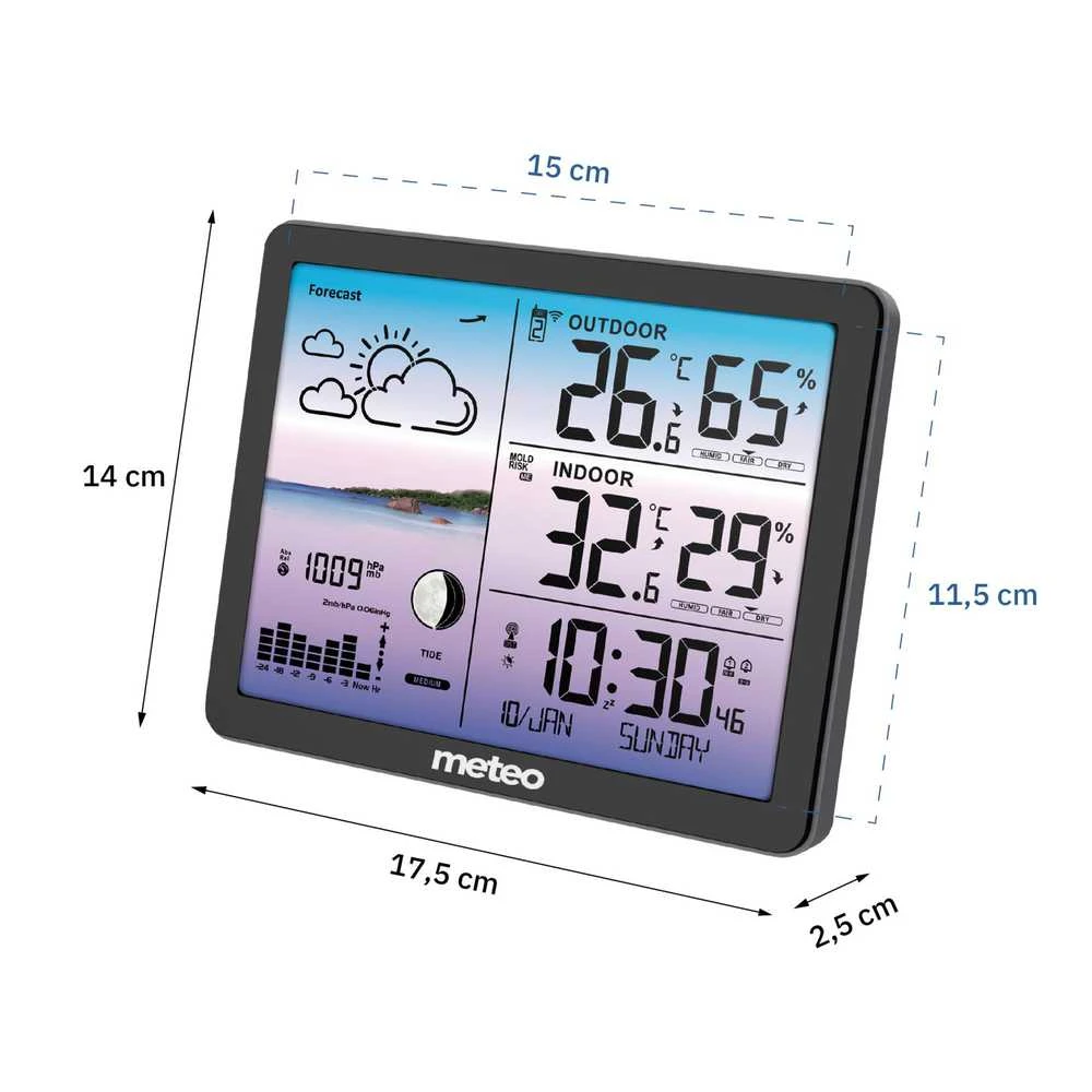 METEO SP107 meteorologijos stotis, juoda