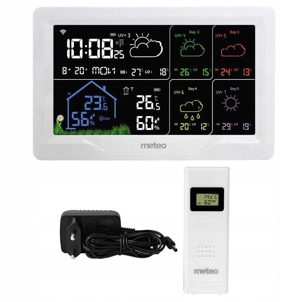 Nezatříděno Meteorologinė stotelė METEO SP401 su Wi-Fi, laikrodžiu ir orų prognoze