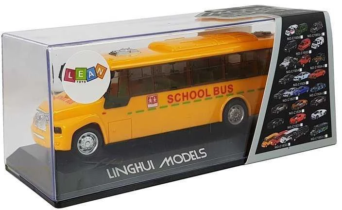 Lean Toys Žaislinis mokyklinis autobusas su šviesomis ir garsais, 20 cm