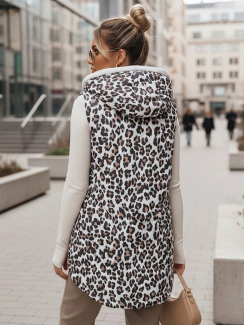 Moteriška balta leopardo rašto liemenė Elmera