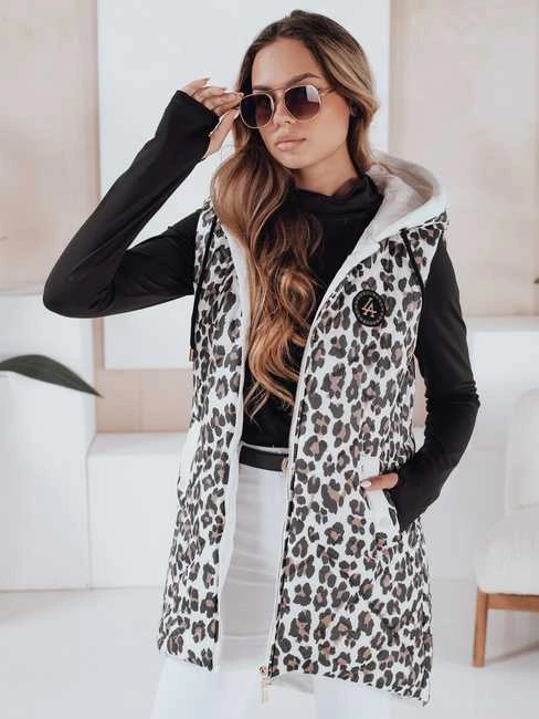Moteriška balta leopardo rašto liemenė Elmera