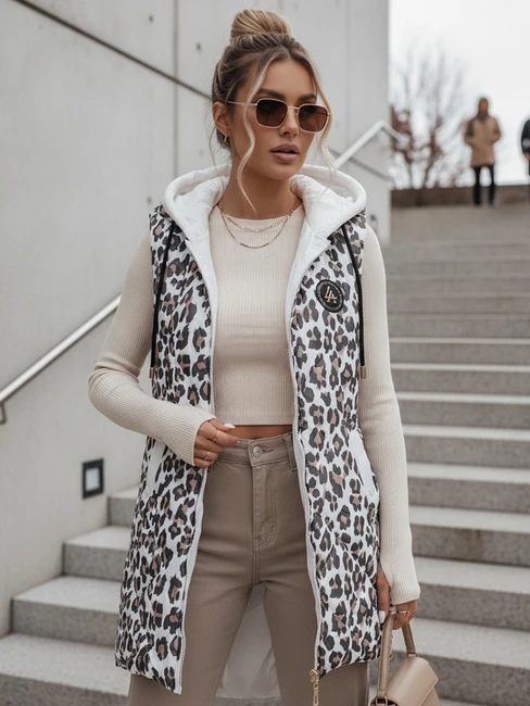 Moteriška balta leopardo rašto liemenė Elmera