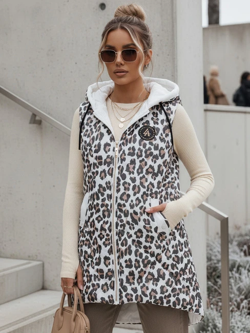 Moteriška balta leopardo rašto liemenė Elmera