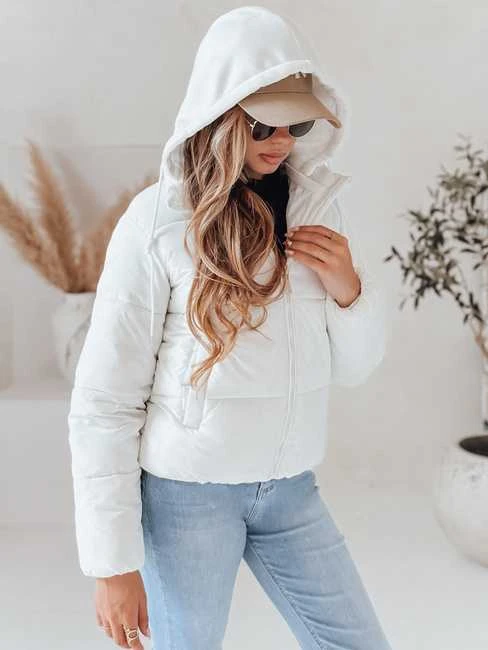 Moteriška balta žieminė striukė Glam