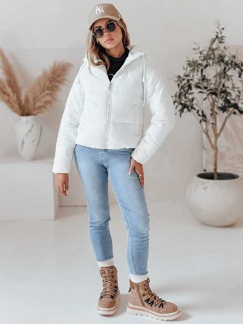 Moteriška balta žieminė striukė Glam