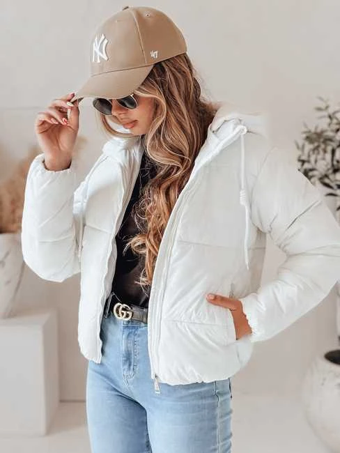 Moteriška balta žieminė striukė Glam