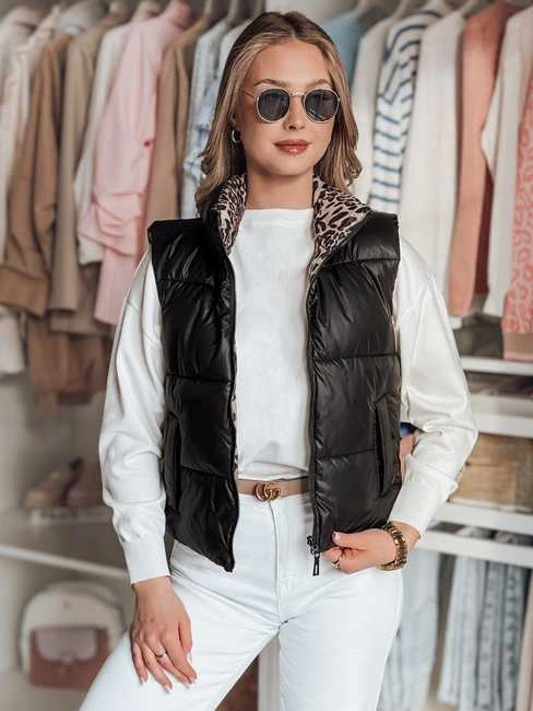 Moteriška juoda dvipusė liemenė Puff