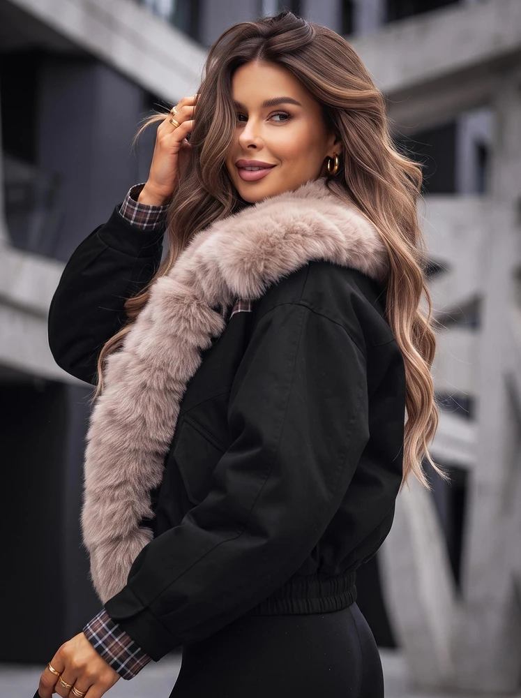 Moteriška juoda žieminė striukė Beverly