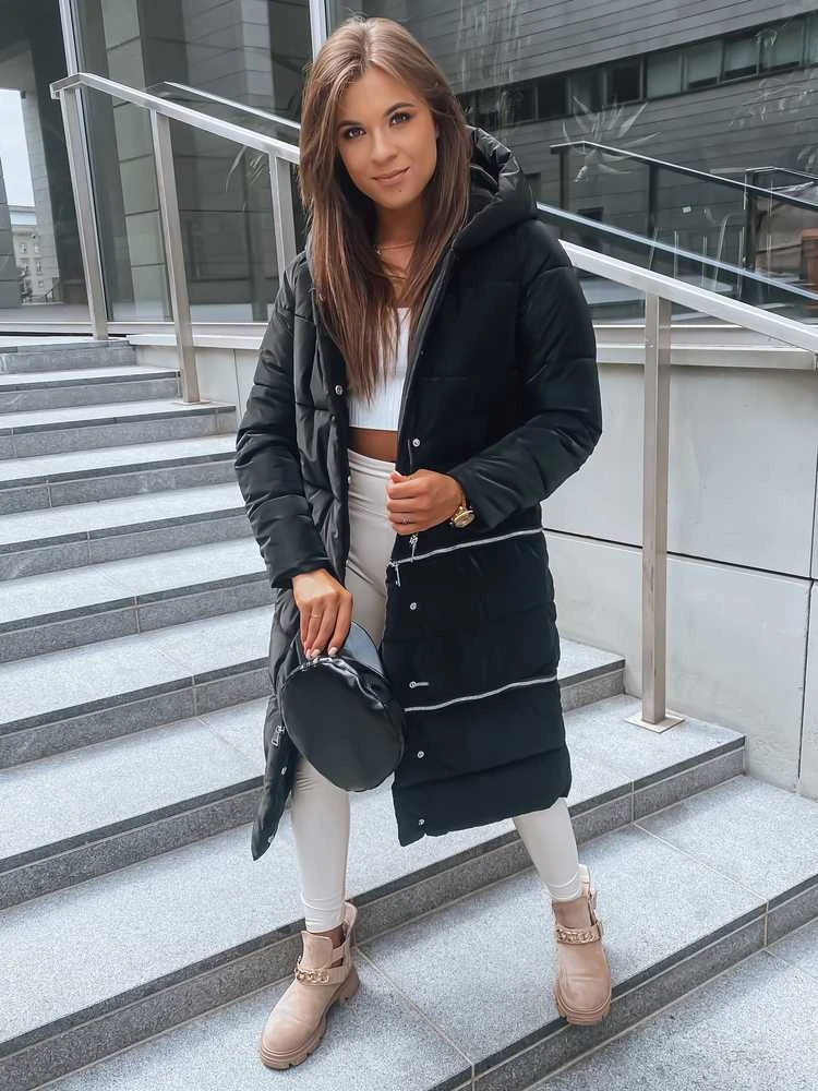 Moteriška juoda žieminė striukė Diane