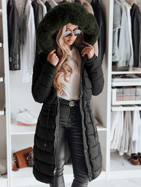 Moteriška juoda žieminė striukė Trend