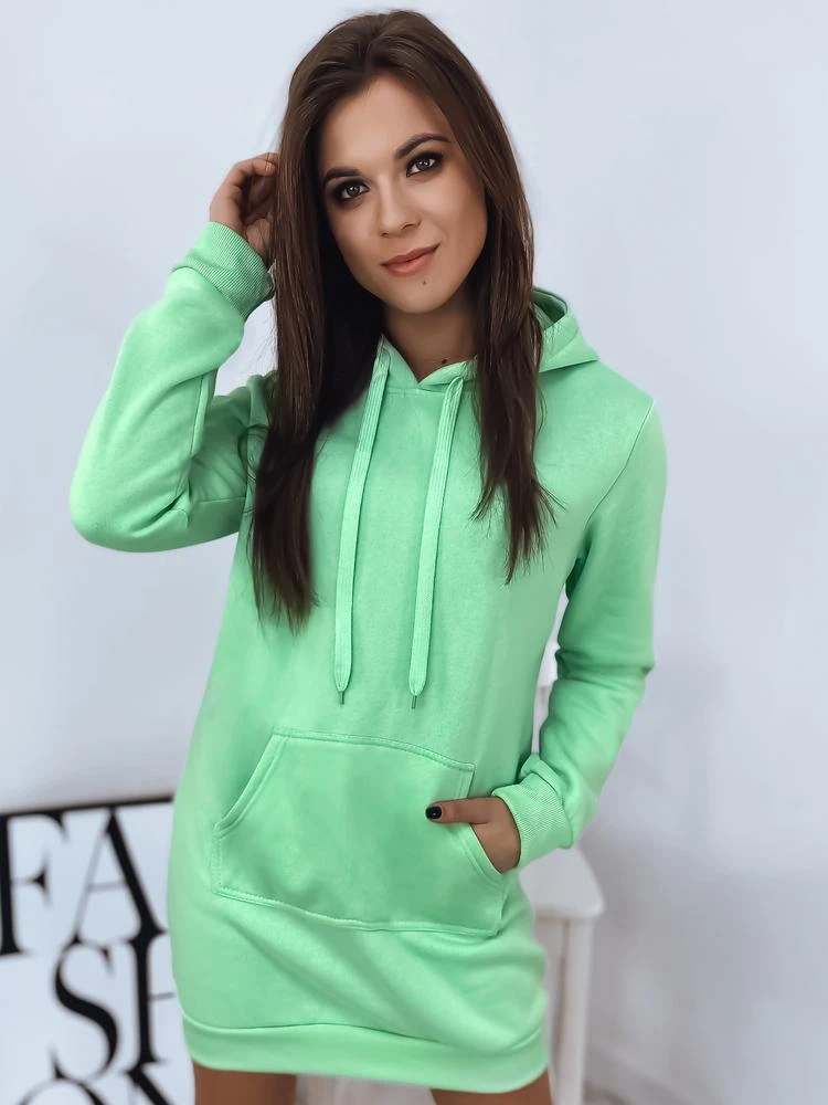 Moteriška mėtinė suknelė su gobtuvu Megan