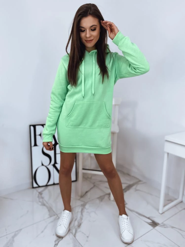 Moteriška mėtinė suknelė su gobtuvu Megan