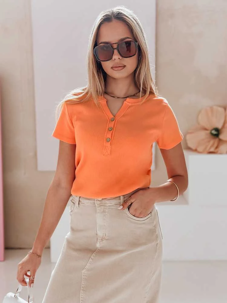 Moteriška oranžinės spalvos palaidinė Kiss Look