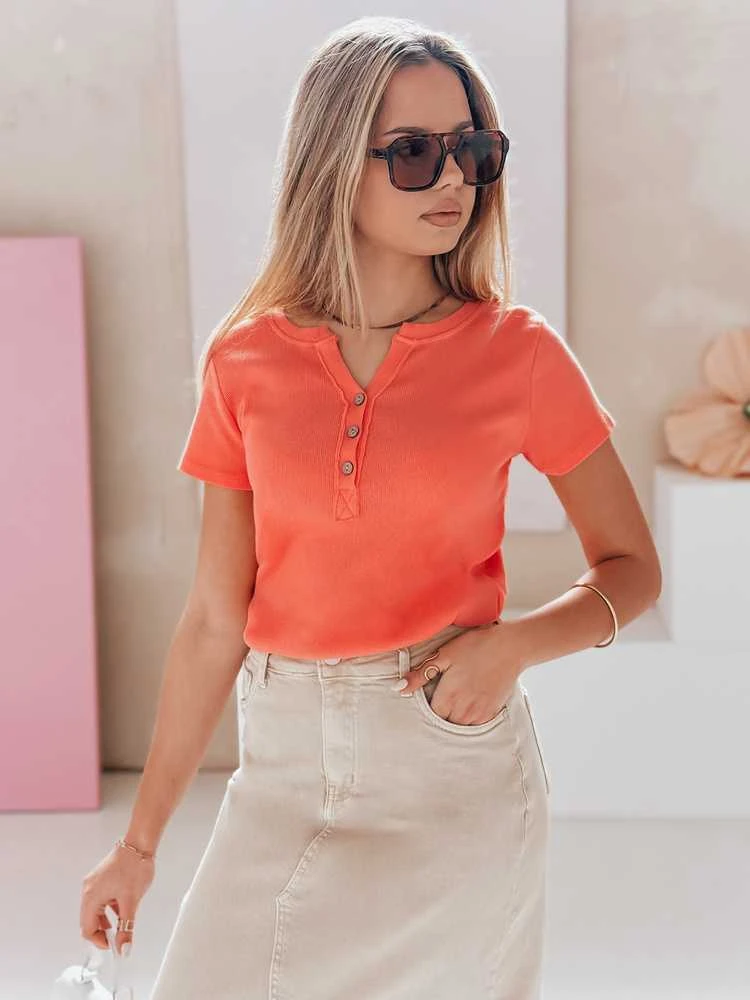 Moteriška oranžinės spalvos palaidinė Kiss Look