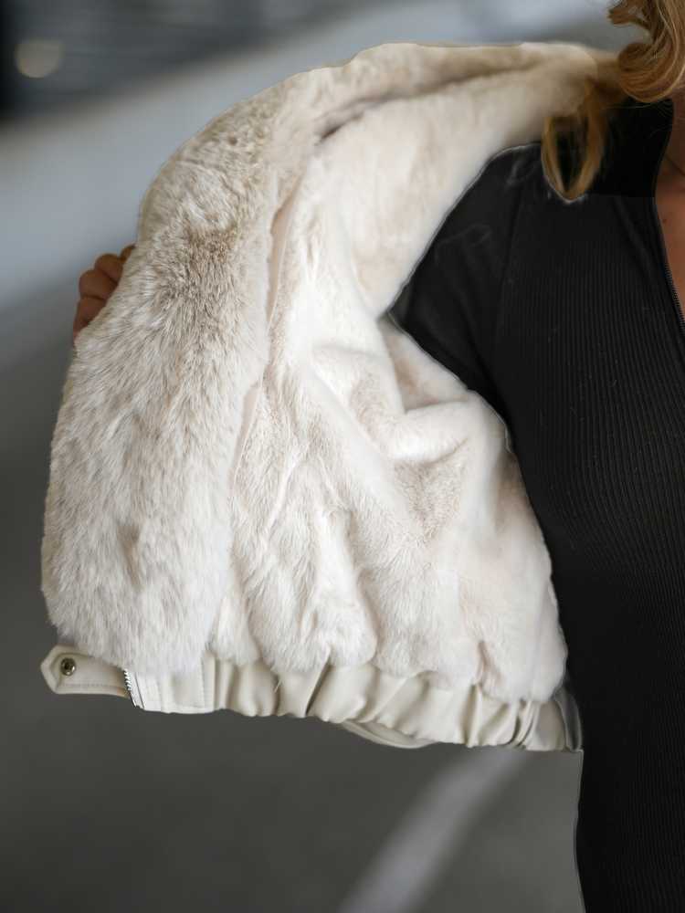 Moteriška rusva odinė striukė Tiara