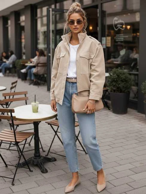 Moteriška smėlio spalvos zomšinė bomber striukė Silin