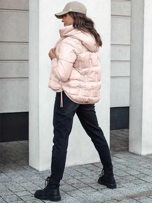 Moteriška šviesiai rožinė žieminė striukė Warm