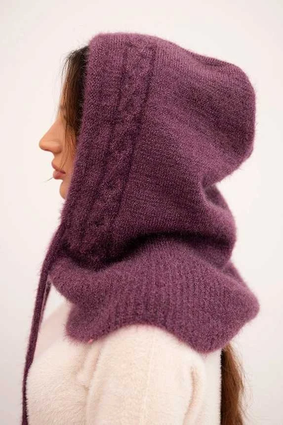 Moteriška tamsiai violetinė kepurė Berlin
