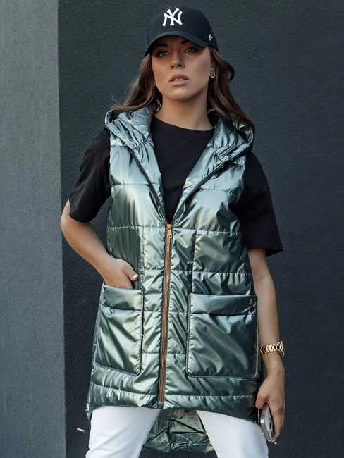 Moteriška žalia blizgi liemenė Jess