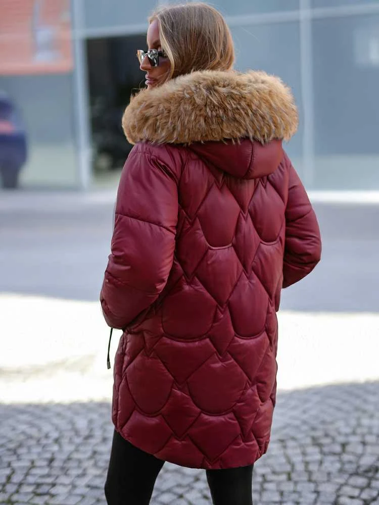 Moteriška žieminė bordo spalvos striukė Verni