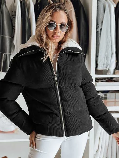 Moteriška žieminė juoda striukė Trendy