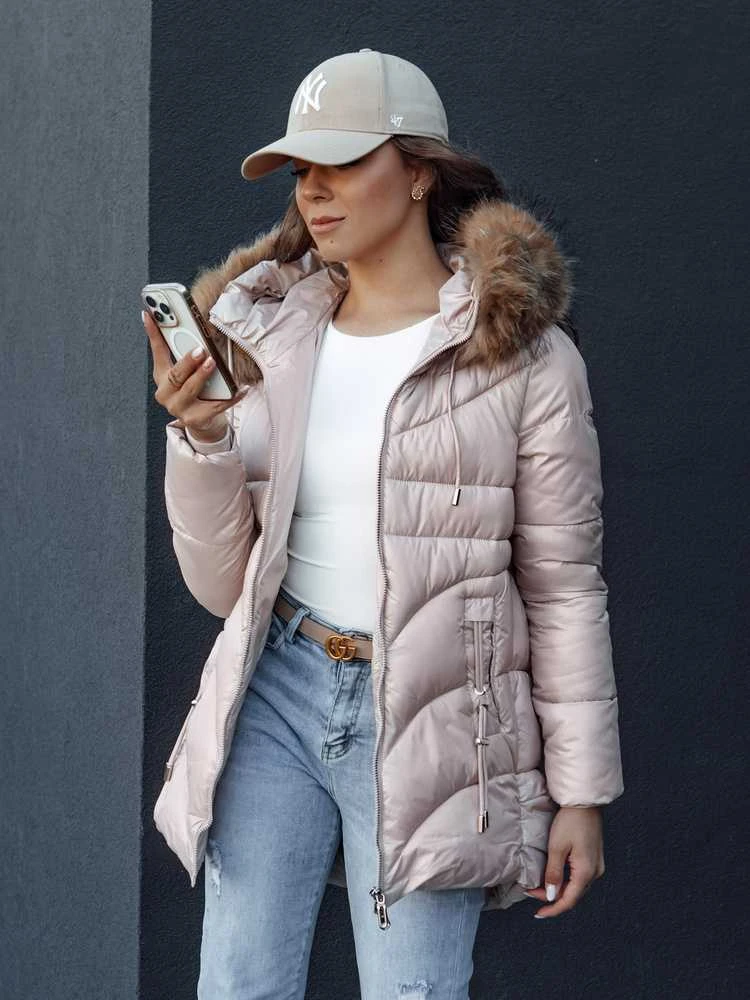 Moteriška žieminė rožinė striukė Jessica