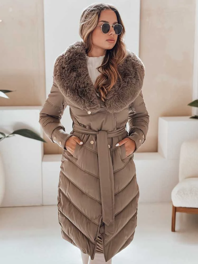 Moteriška žieminė ruda striukė Karlin