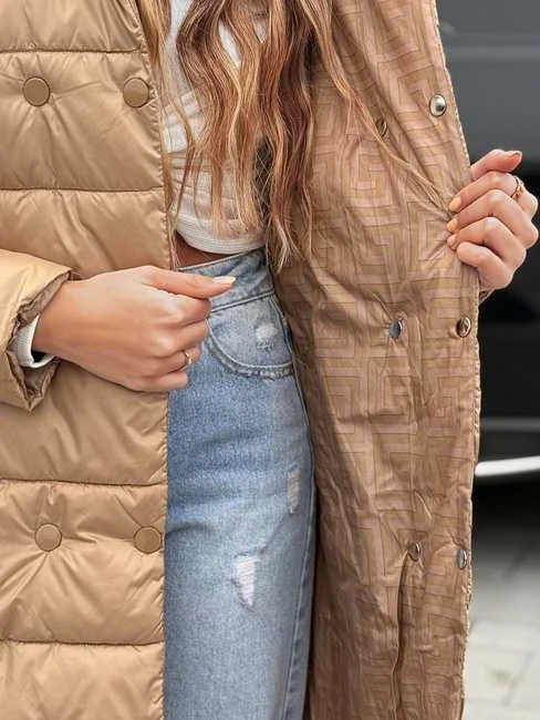Moteriška žieminė šviesiai ruda striukė Elan