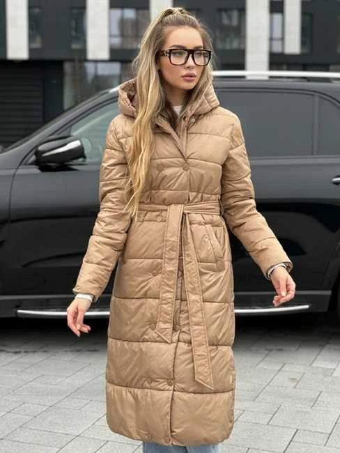 Moteriška žieminė šviesiai ruda striukė Elan