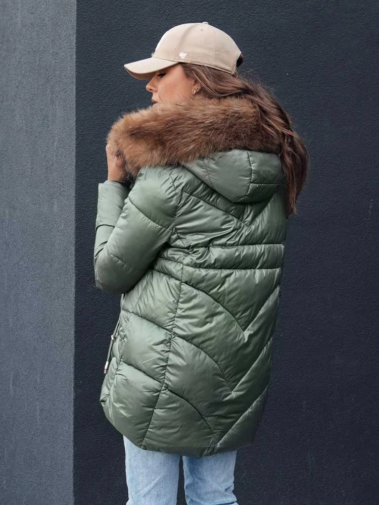 Moteriška žieminė žalia striukė Jessica