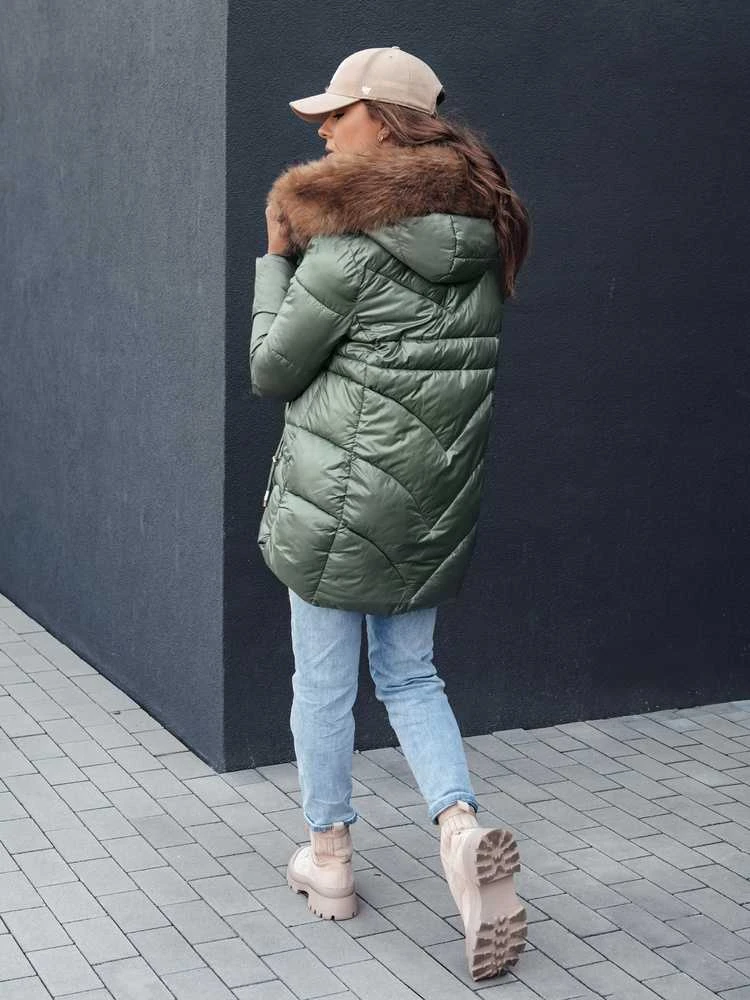 Moteriška žieminė žalia striukė Jessica