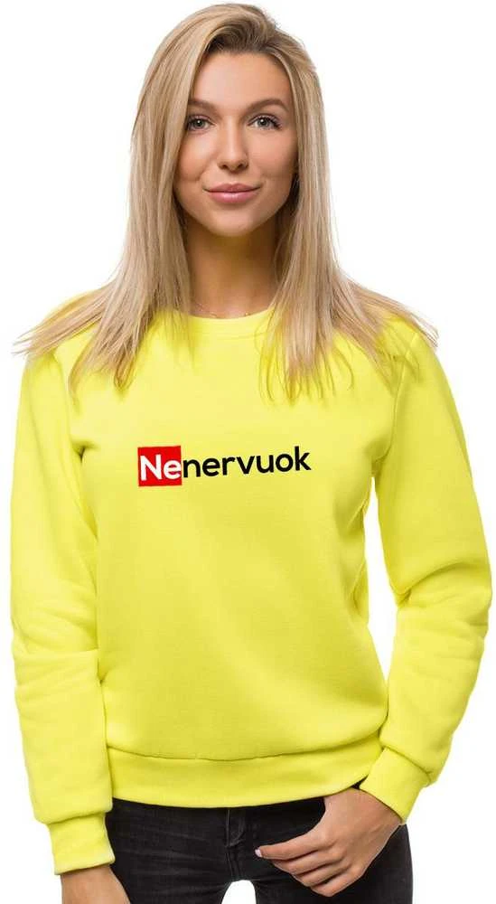 Moteriškas geltonas neoninis džemperis Nenervuok