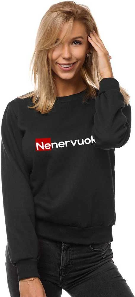 Moteriškas juodos spalvos džemperis Nenervuok