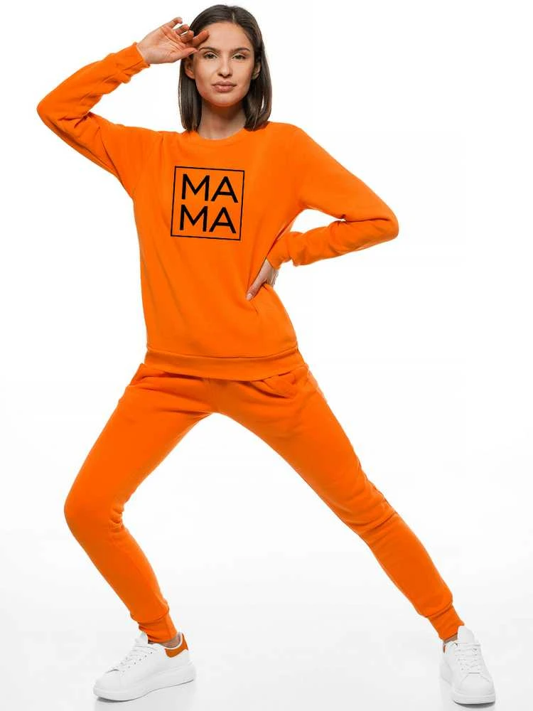 Moteriškas oranžinis džemperis MAMA