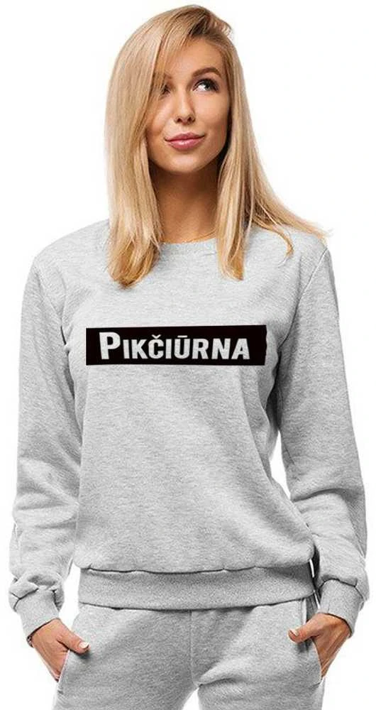 Moteriškas pilkas džemperis Pikčiūrna