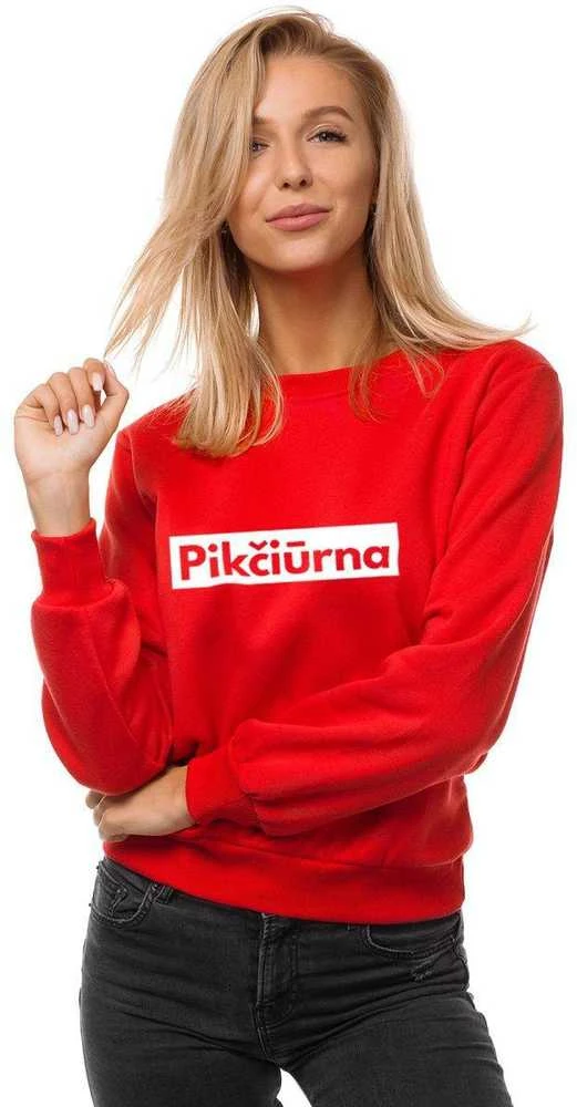 Moteriškas raudonas džemperis Pikčiūrna