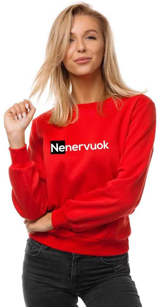 Moteriškas raudonos spalvos džemperis Nenervuok