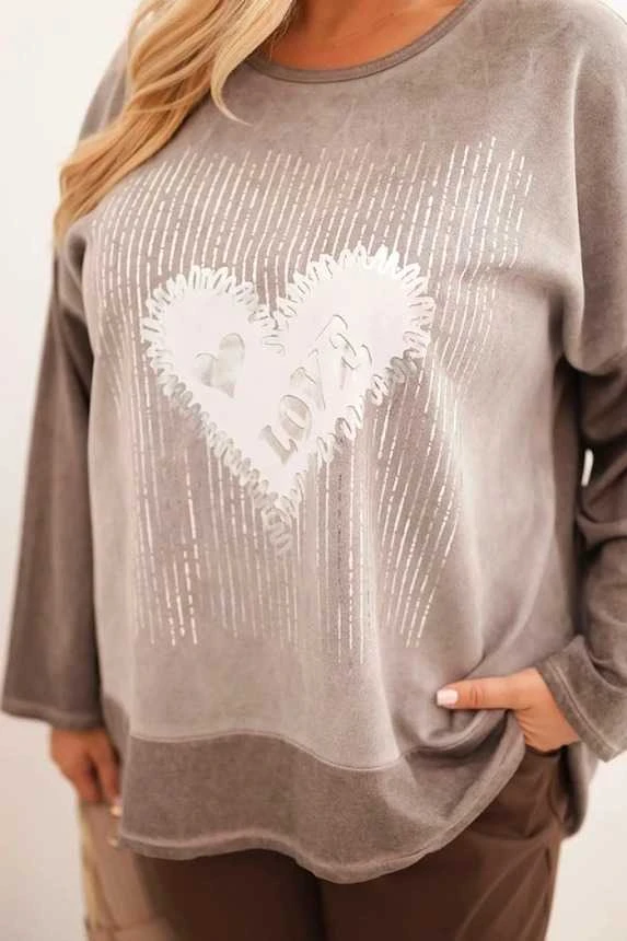 Moteriškas rusvas megztinis Love