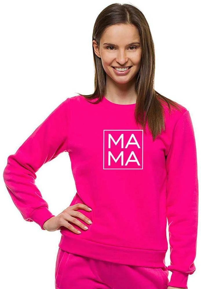 Moteriškas ryškiai rožinis džemperis MAMA