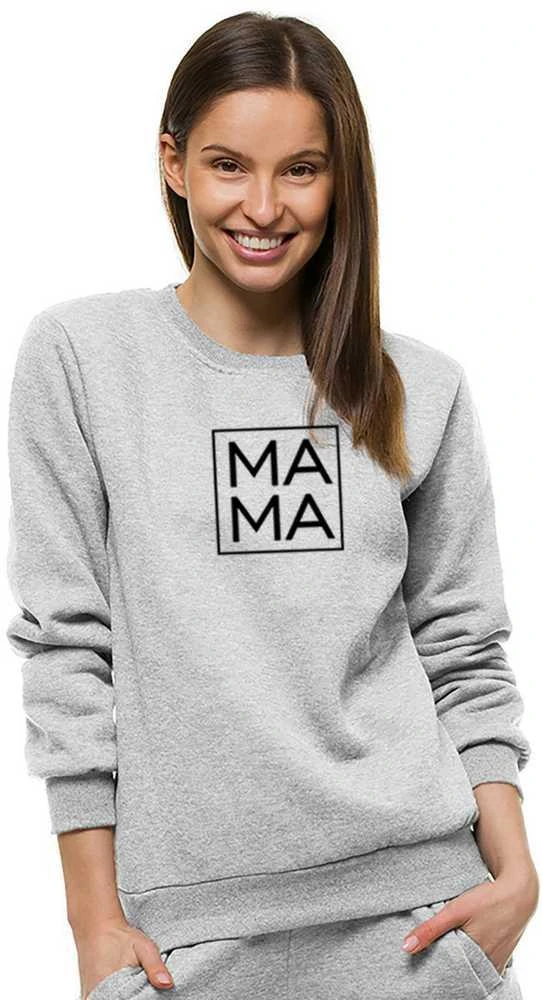 Moteriškas šviesiai pilkas džemperis MAMA