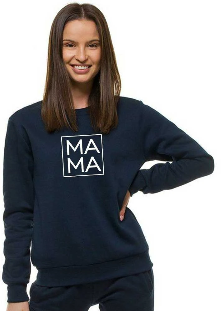 Moteriškas tamsiai mėlynas džemperis MAMA