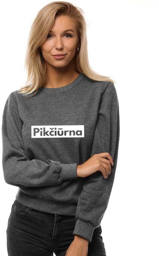 Moteriškas tamsiai pilkas džemperis Pikčiūrna