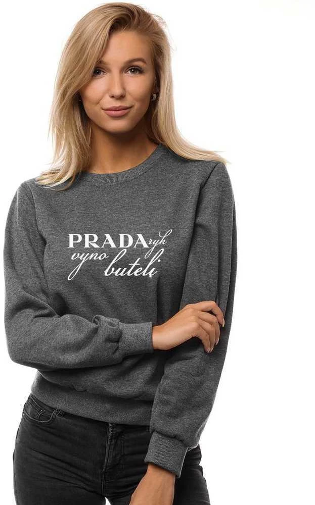 Moteriškas tamsiai pilkas džemperis Prada