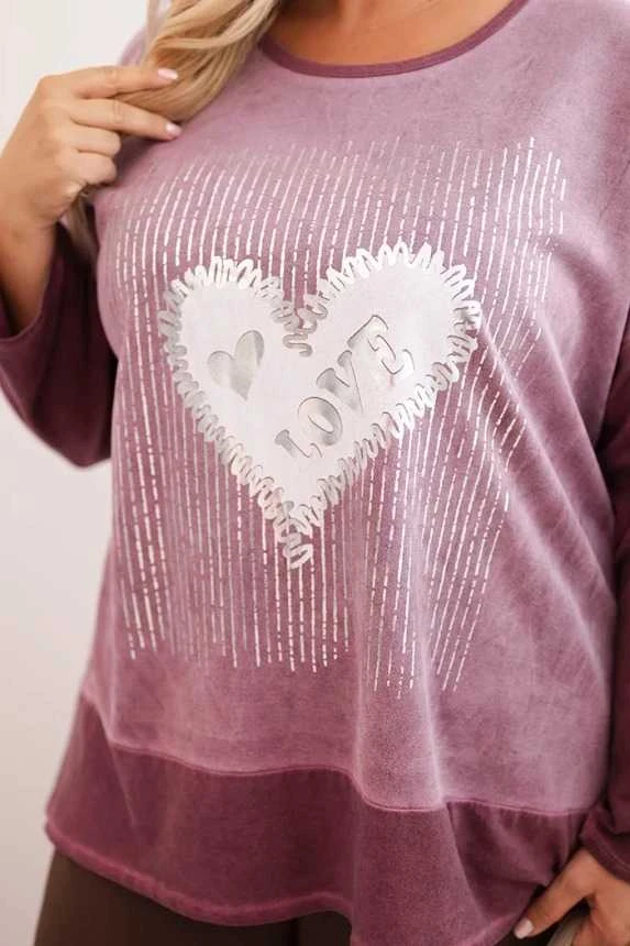 Moteriškas tamsiai rožinis megztinis Love
